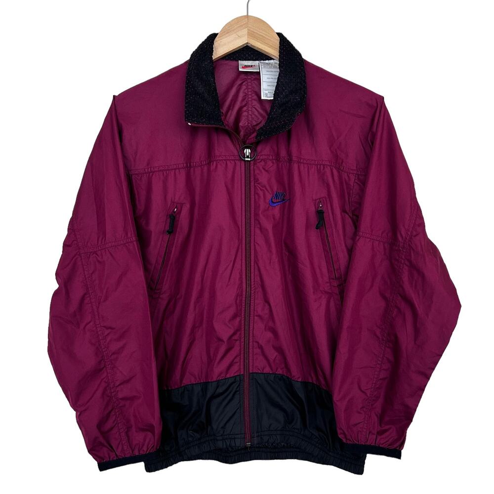 Vintage 90s Nike Maroon Full Zip Windbreaker Sz 6-8